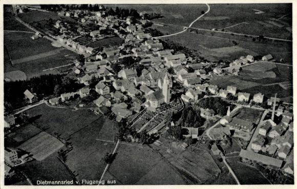 Postcard Dietmannsried in the Oberallgäu, aerial photograph
