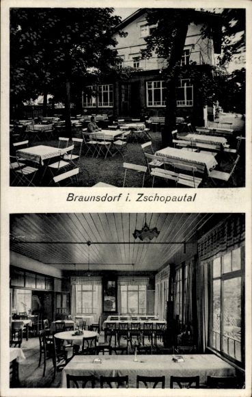 Ak Braunsdorf Niederwiesa Chemnitz in Sachsen, Bahnhofsgaststätte