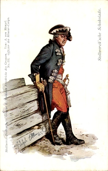 Artist Postcard Menzel, Adolp von, Stollwerck's Chocolate, Group I No. III, Officer of the Mineur Corps