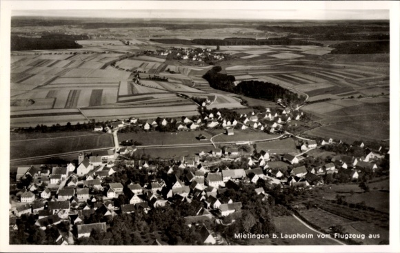 Ak Mietingen Oberschwaben, Fliegeraufnahme