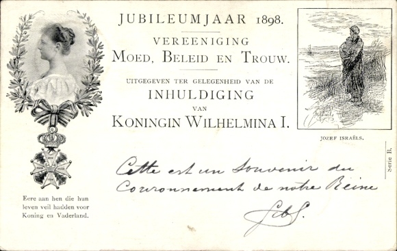 Ganzsachen Ak Königin Wilhelmina der Niederlande, Porträt, Jubiläum
