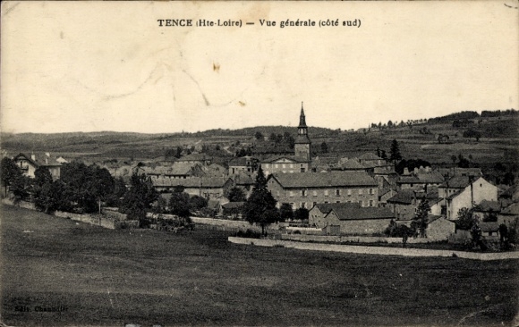 Ak Tence Haute Loire, Stadtansicht, Kirche, ländliche Umgebung