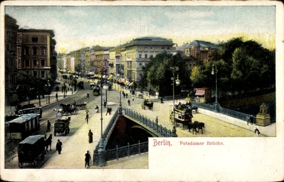 Ak Berlin Tiergarten, Potsdamer Brücke