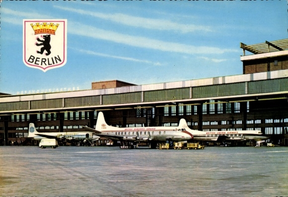 PC Berlin Tempelhof, central airport, passenger aircraft, British Europea Airways, coat of arms