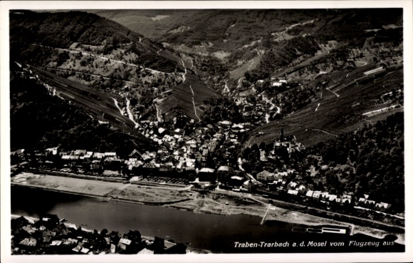Ak Traben Trarbach an der Mosel, Fliegeraufnahme