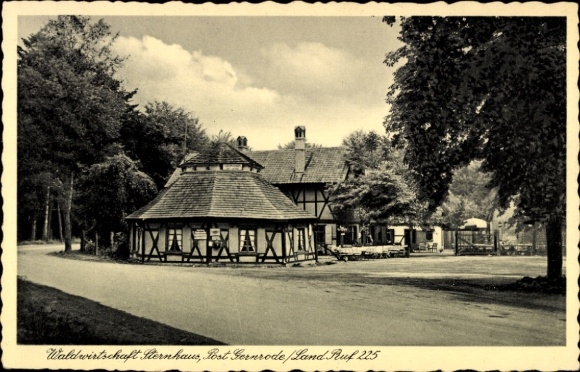 Ak Gernrode Quedlinburg in het Harzgebergte, Waldwirtschaft Sternhaus, 412 m boven zeeniveau, in het bos, gastenverblijf, lounge
