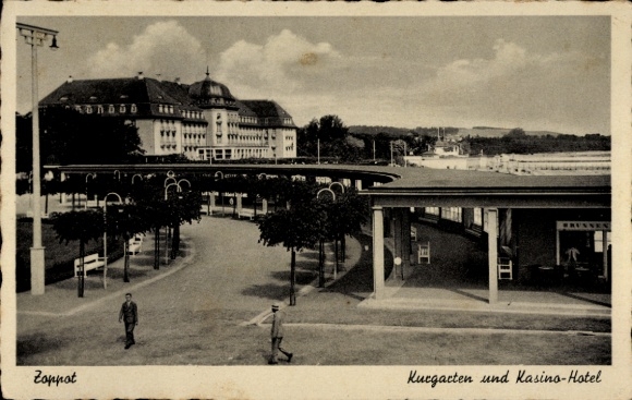 Postcard Sopot Gdańsk Sopot Gdansk, spa garden with casino hotel