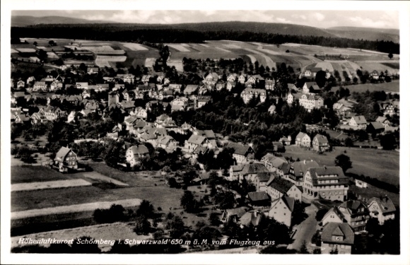Postcard Schömberg in the Zollernalbkreis, aerial photograph