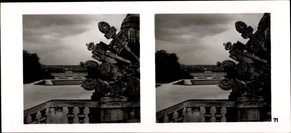 Stereo spatial image photo &quot;Greater Germany&#39;s rebirth&quot;, No. 71, Vienna 13, Gloriette, Schönbrunn