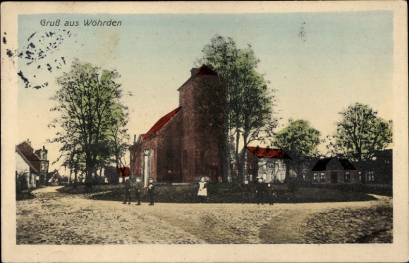 Ak Wöhrden in Dithmarschen, kerk, kinderen