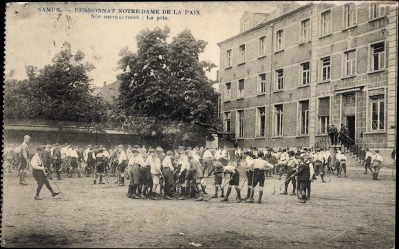 Postcard Namur Wallonien, Notre Dame de la Paix boarding school, polo