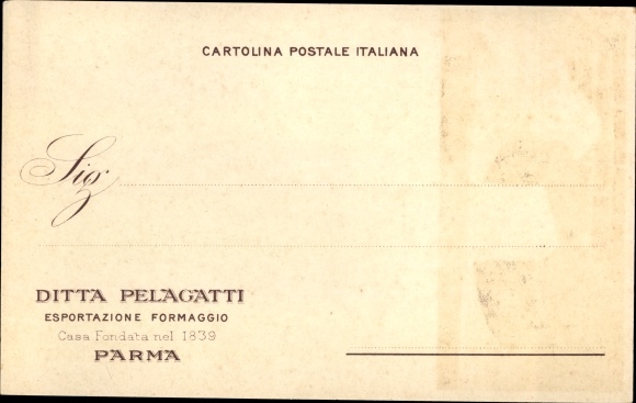 Chromo-Litho Formaggio Parmigiano Reggiano, Ditta Pelagatti Parma