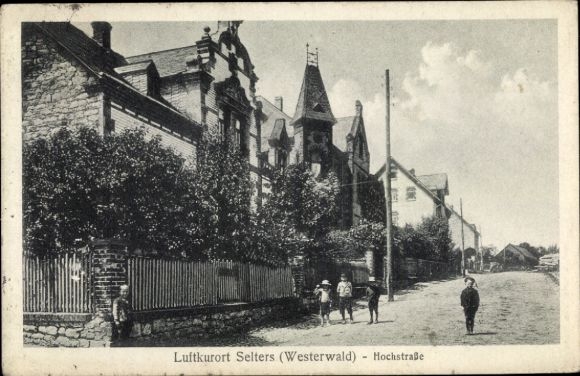 Ak Selters in het Westerwald, Hochstrasse, kinderen