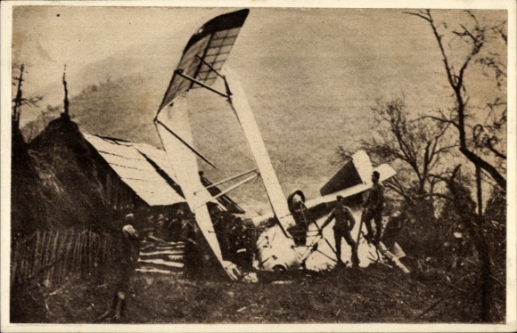 Postcard Shot down Serbian fighter plane, southern theater of war, I WW