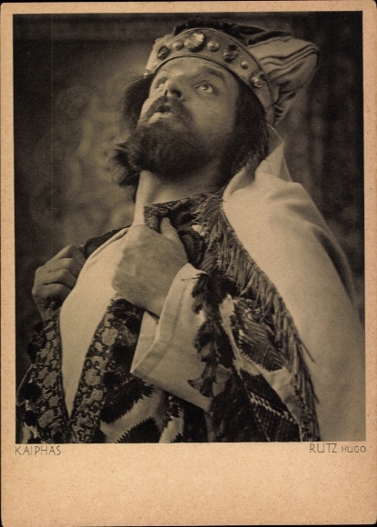 Postcard Oberammergau in Upper Bavaria, Passion Play, actor Hugo Rutz