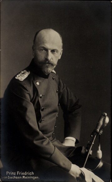 Postcard Prince Friedrich of Saxe-Meiningen, portrait