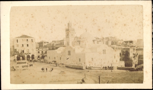 CdV Algier Algiers Algerian, um 1880, Place du Gouvernement, Mosquee Jami&#39; al-Jadid