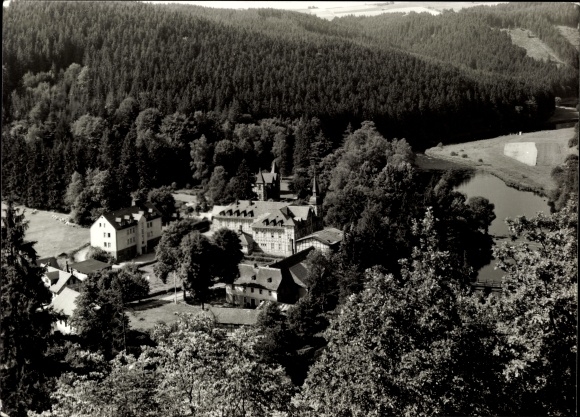 PC Walsburg Eßbach in Thuringia, FDGB Heim Marx Engels, bird&#39;s eye view