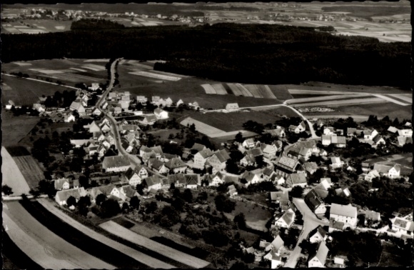 Postcard Matzenbach Fichtenau in Württemberg, aerial photograph