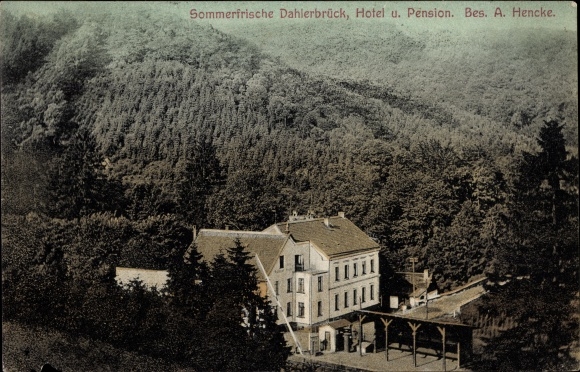 Postcard Dahlerbrück Schalksmühle Märkischer Kreis, Hotel Pension, Bes. A. Hencke