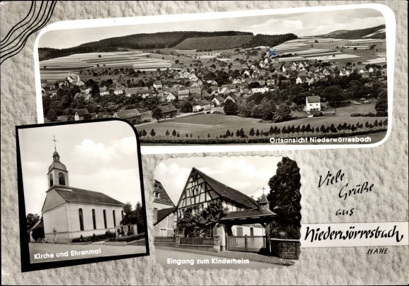 PC Niederwörresbach Rhineland Palatinate, general view, church, memorial, children&#39;s home