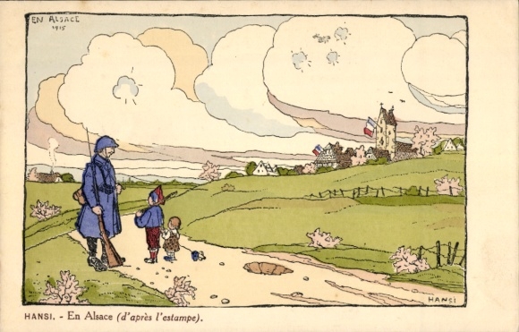 Künstler Ak Hansi, Jean Jacques Waltz, Elsass, Soldat