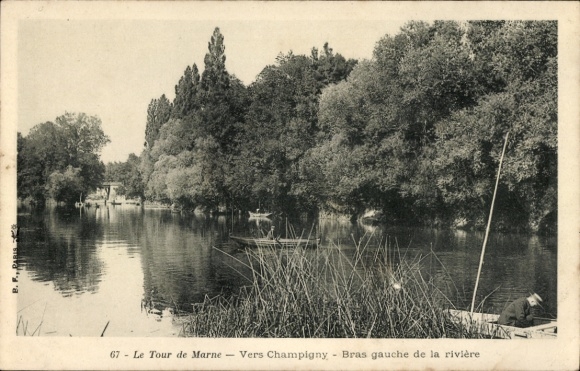 CPA Champigny-sur-Marne Val de Marne, Bras gauche de la riviere