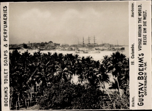 Photo Colombo Ceylon Sri Lanka, harbor, advertisement Boehm's Toilet Soap