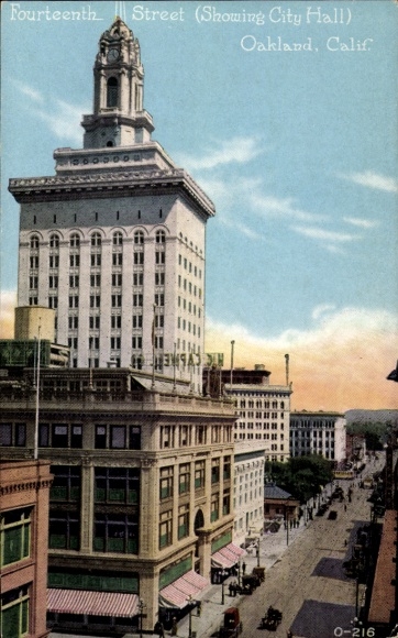 Oakland, Californië, VS, wolkenkrabber, stadsgezicht, felle kleuren, stadsbestuur, architectuur