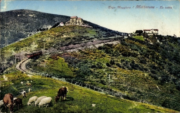 Ak Stresa Piemonte Italien, Monte Mottarone, Bergbahn