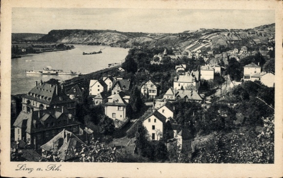 Ak Linz am Rhein, Dampfer, Panorama