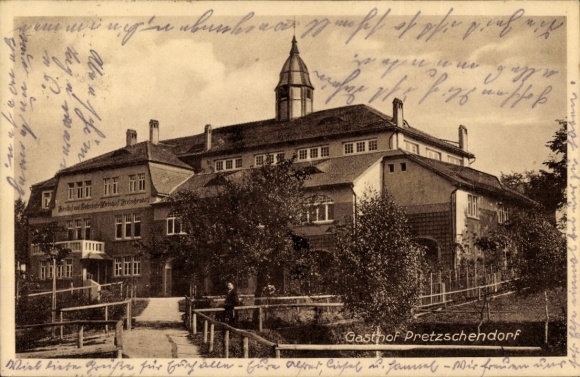 Postcard Pretzschendorf Saxony, Inn, Garden