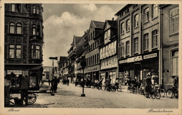 Postcard Peine in Lower Saxony, Breitestraße, Brunsviga store