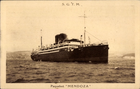 Ak Paquebot Mendoza, stoomschip op zee, SGTM