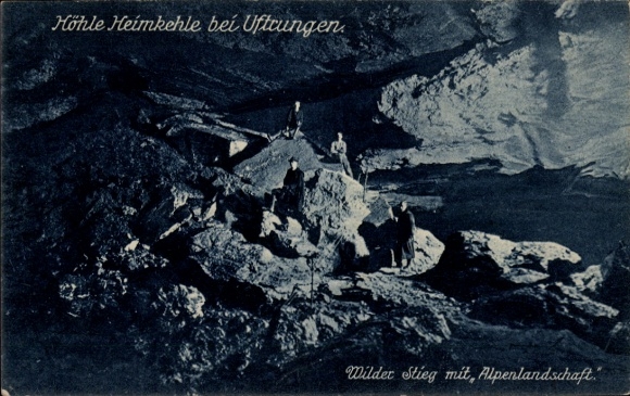 Postcard Uftrungen Südharz, Heimkehle Cave, Wilder Stieg