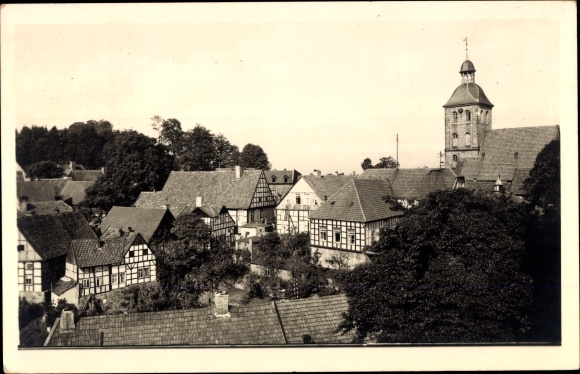Foto Ak Tecklenburg in Westfalen, Teilansicht mit Kirche, 1934