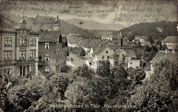 Ak Waltershausen im Thüringer Becken, Blick in die Hauptstraße, Inselsberg