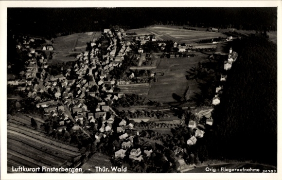 Postcard Finsterbergen Friedrichroda in the Thuringian Forest, aerial photograph