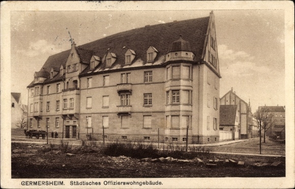 Postcard Germersheim am Rhein, municipal officers&#39; residential building