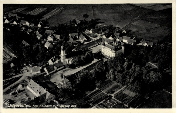 Postcard Offenstetten Abensberg Lower Bavaria, aerial photograph