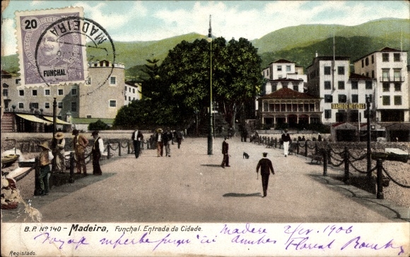 Postcard Funchal Insel Madeira Portugal, Entrance to the City