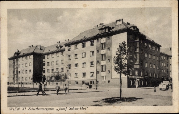 Ak Wien XI. Simmering, Zehetbauergasse Josef Scheu Hof
