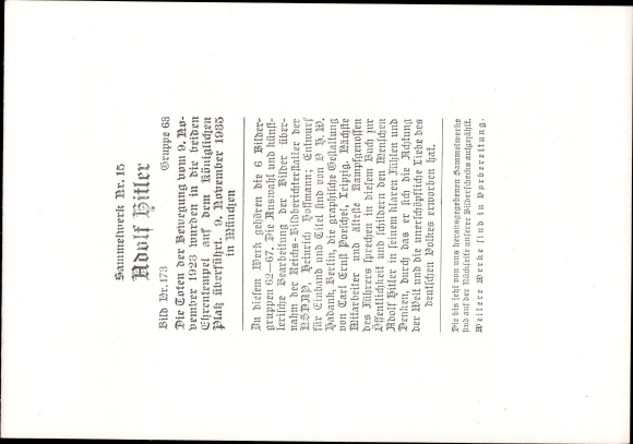 Collection picture Adolf Hitler, Munich 1935, transfer of the dead of the movement, collection 15 picture 178