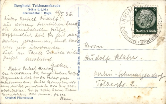 Postcard Karpacz Krummhübel Giant Mountains Silesia, Berghotel Teichmannbaude