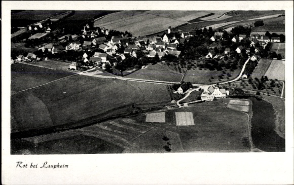 Ak Rot (bei Laupheim) Burgrieden in Oberschwaben Württemberg, Fliegeraufnahme