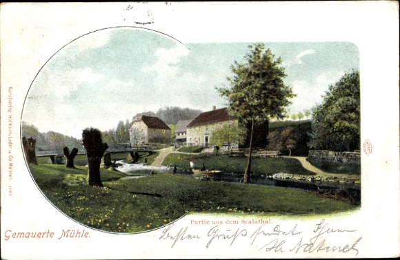Ak Bellwitz Löbau in Sachsen, Gemauerte Mühle, Scalathal