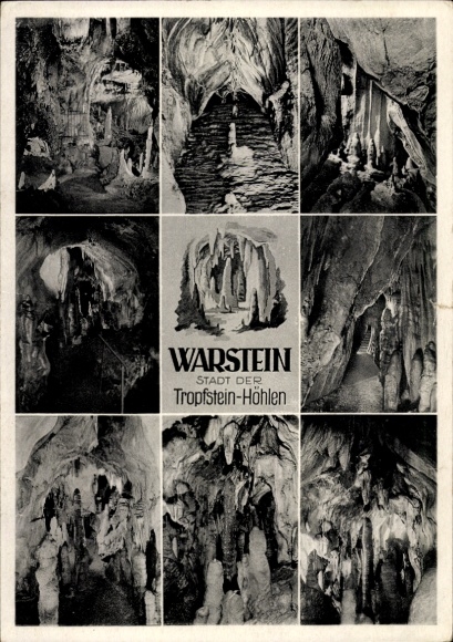 Postcard Warstein in Sauerland, stalactite caves