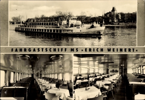 Postcard Magdeburg in Saxony-Anhalt, passenger ship MS Erich Weinert, White Fleet Magdeburg