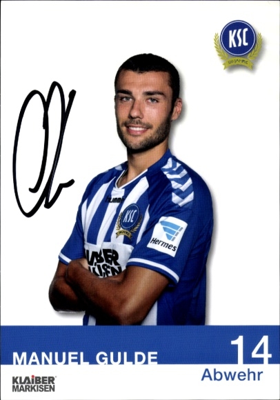 Autogrammkarte Fußballer Manuel Gulde, Karlsruher SC, Autogramm
