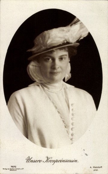 Ak Porträt Kronprinzessin Cecilie, Portrait, Hut